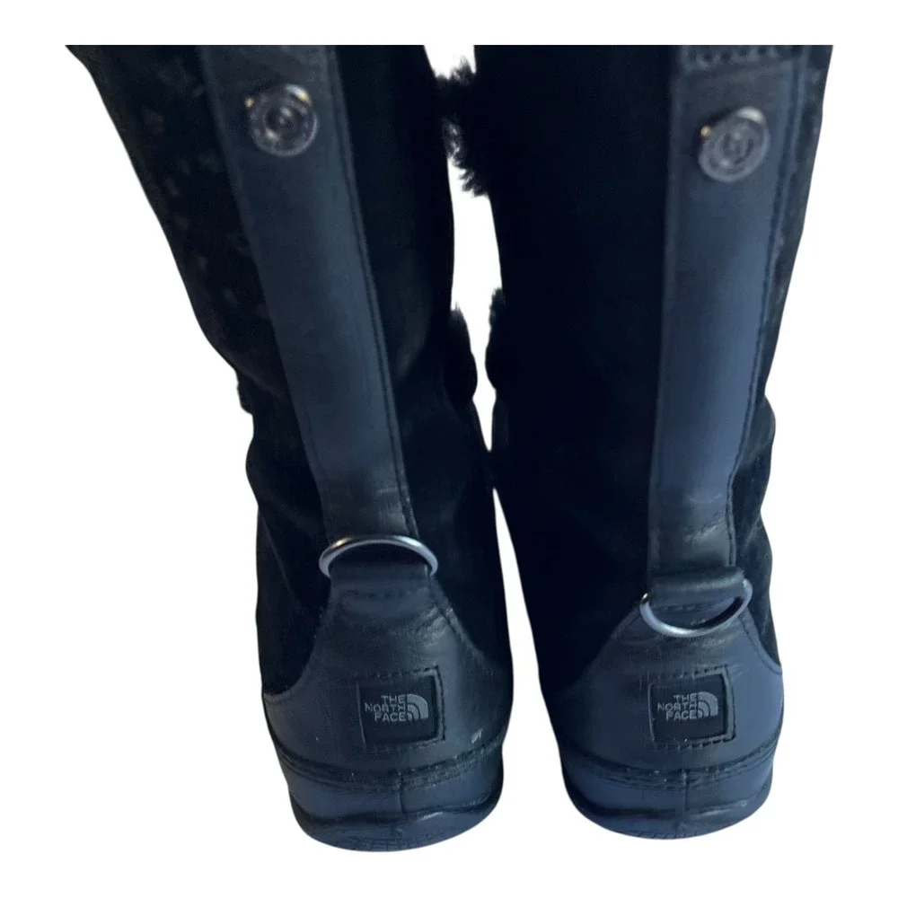 The North Face W Abby III Black Suede Fur Lined Winter Boots Women's 7.5